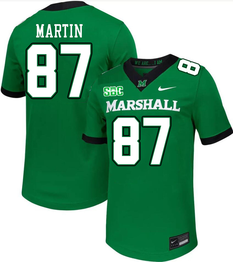 Marshall Thundering Herd #87 Tony Martin College Football Jerseys Stitched-Green Marshall Thundering Herd #87 Tony Martin College Football Jerseys Stitched-Green
